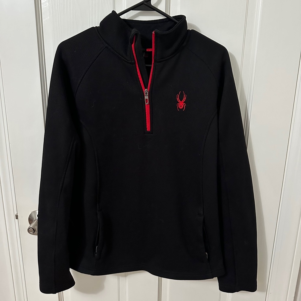 Black Spyder Pullover with Red Accents